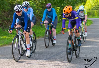 Cyclists competing in a road race